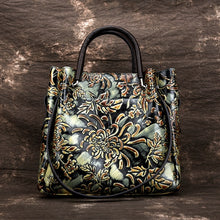 Load image into Gallery viewer, Natural Skin Embossed Messenger Shoulder Female Handbag
