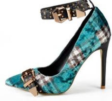 Load image into Gallery viewer, Mary Jane Shoes Plaid Ankle Strap