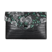 Load image into Gallery viewer, Creative Clutch Purse Black and White Printing Cowhide Leather