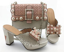 Load image into Gallery viewer, Latest Blue Shoes And Bag Set Sweety Italian Summer High Heels