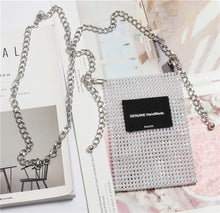 Load image into Gallery viewer, NEW Women Mini Shoulder White Black Handbag PVC Diamonds