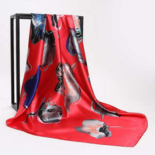 Load image into Gallery viewer, Silk Scarves for Women Print Satin Square Head