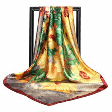 Load image into Gallery viewer, Silk Scarves for Women Print Satin Square Head