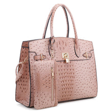 Load image into Gallery viewer, OSTRICH CROC SATCHEL 2 IN 1 SET