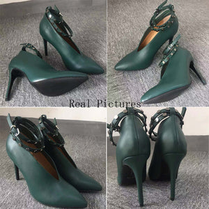 High Heels Buckled Shoes Pointed Toe