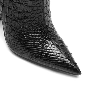 Crocodile Knee High Boots