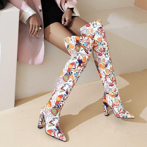 Lecal Multi Color Crazy Boots