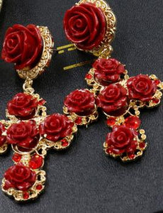 Baroque headband Crown wider than the vintage metal red cross wind flower tiara Bridal Accessories 735