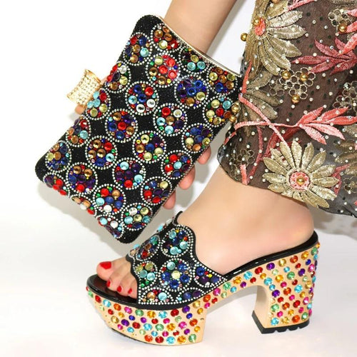 Black Color Matching Women Shoe and Bag