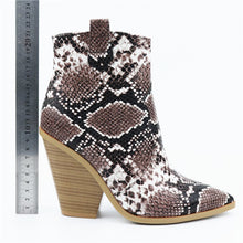 Load image into Gallery viewer, Fashion Zipper Autumn Snake Ankle Boots