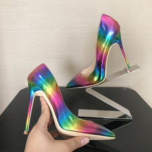 Colorful Rainbow Printed Heels