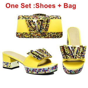 Red Color Party Italian Shoe with Matching Bag
