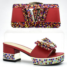 Load image into Gallery viewer, Red Color Party Italian Shoe with Matching Bag