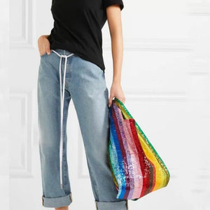 Colorful Rainbow Sequins Totes