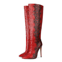 Load image into Gallery viewer, Snakeskin Knee Boots