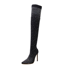 Load image into Gallery viewer, Lady Over The Knee Boots Rhinestone