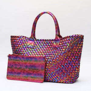 Rainbow Weave Handbags Large