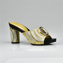 Load image into Gallery viewer, Gold Color Shoes and Bag Set