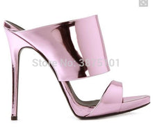 Load image into Gallery viewer, Rose Gold Platform Sandals - Patent