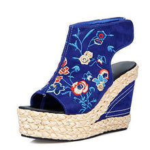 Load image into Gallery viewer, Embroidery Wedge Sandals