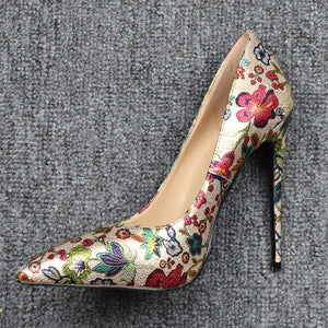 Print Women Pumps Pointed Toe