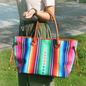Canvas Large Casual Handbag Spring Summer Bright Color