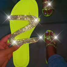 Load image into Gallery viewer, Summer Flat Bling Slippers