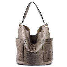 Load image into Gallery viewer, OSTRICH CROC BUCKET BAG