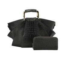 Load image into Gallery viewer, OSTRICH CROC SATCHEL WITH WALLET