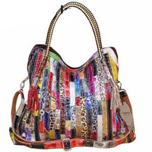 Load image into Gallery viewer, New Fashion Genuine Leather Cowhide Snake Pattern Multi-color