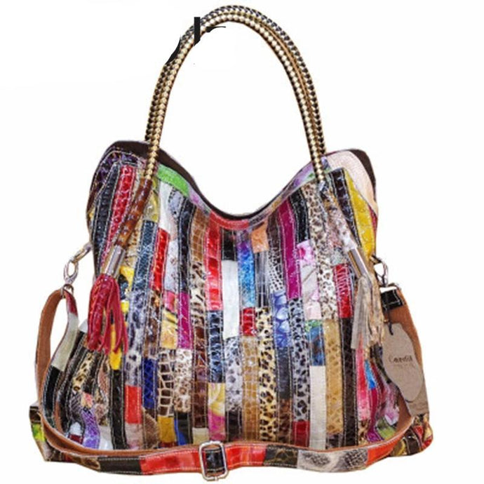 New Fashion Genuine Leather Cowhide Snake Pattern Multi-color