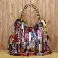 Load image into Gallery viewer, New Fashion Genuine Leather Cowhide Snake Pattern Multi-color