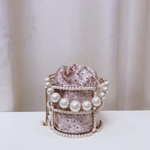 Load image into Gallery viewer, Hollow Out Pearl Bucket Evening Bag