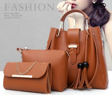 Load image into Gallery viewer, High quality patent leather vintage ladies shoulder bags 3pcs