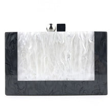 Load image into Gallery viewer, New Black and White Patchwork Acrylic Evening Bags