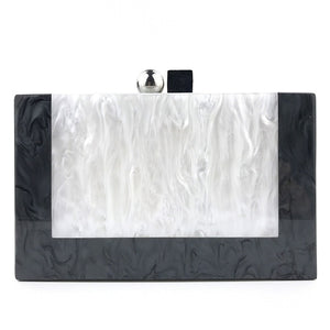 New Black and White Patchwork Acrylic Evening Bags