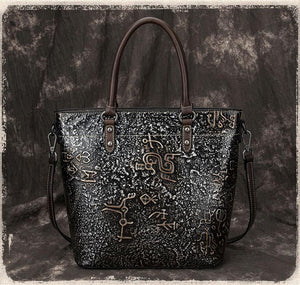 Vintage Casual Tote Genuine Leather Women Handbag