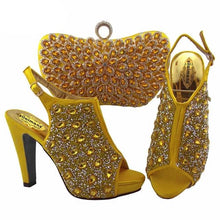 Load image into Gallery viewer, Fashion New Rhinestone Woman Shoes And Matching Bag Set