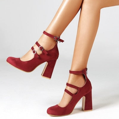 Woman High Heels Sandals Ankle Strap