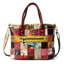 Load image into Gallery viewer, Women Genuine Leather Handbags Ladies Patchwork