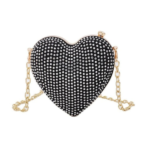 New Style Fashion Rhinestone Heart Box Bag