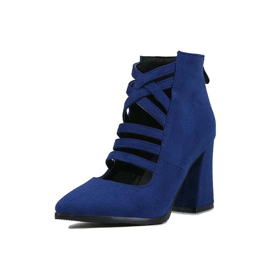 Women Pumps High Heels Sexy Square Heel Pointed Toe