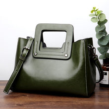 Load image into Gallery viewer, Vintage Women Handbags Genuine Leather Wide Shoulder Straps