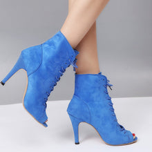 Load image into Gallery viewer, Blue summer shoes ankle boots