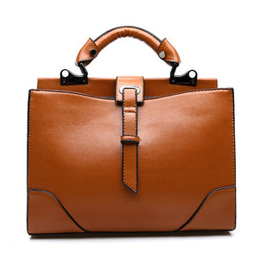 Women Handbag Messenger Shoulder Bag Leather Patchwork Buckle