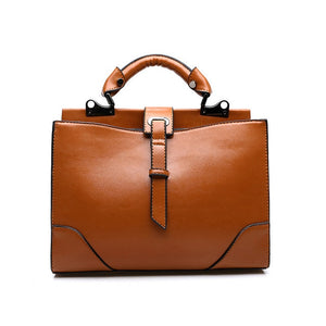 Women Handbag Messenger Shoulder Bag Leather Patchwork Buckle