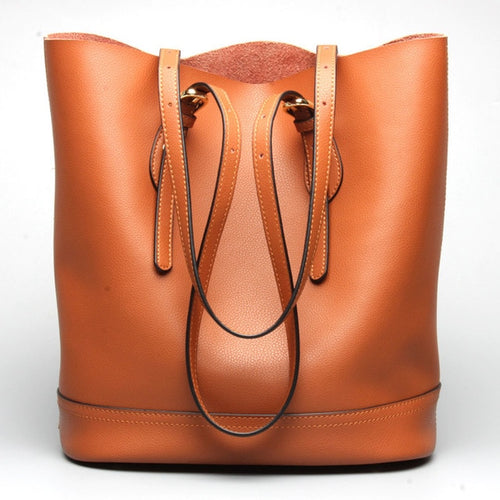 Large Capacity Women Shoulder Bags 100% Genuine Leather Handbag