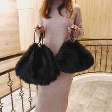 Load image into Gallery viewer, Sweet Girls Soft Black White Handbags Faux Fur