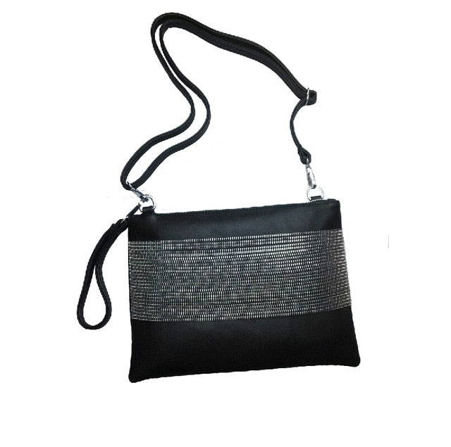 Women black leather Purses And Handbags evening clutch