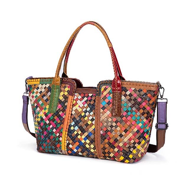 Luxury handbag women bags designer multicolor hand made weaving genuine leather
